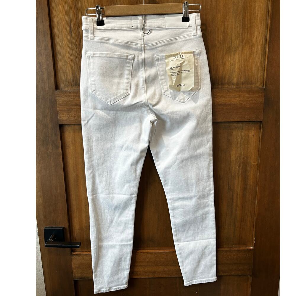 NWT DSTLD Sculpt Skinny Jeans White Denim Gray Size 28 Short‎ Ankle